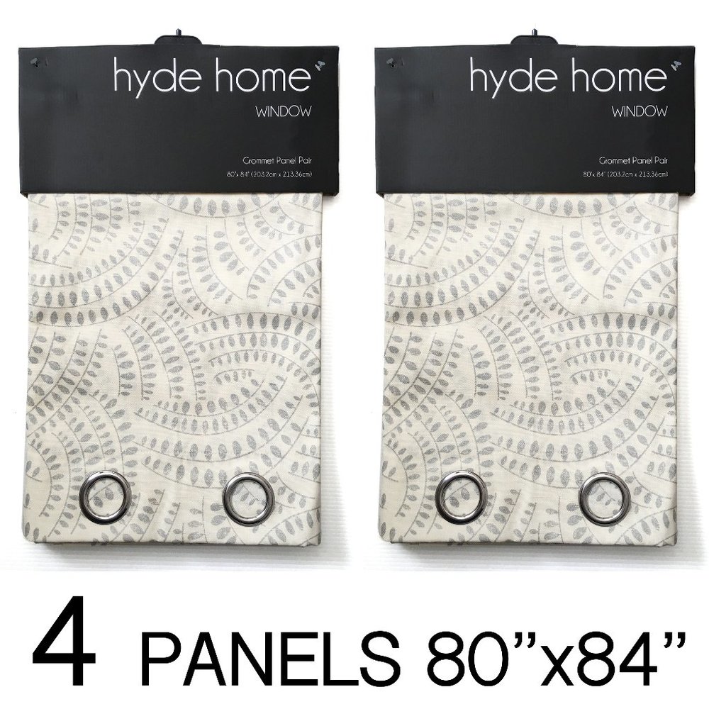 4 PANELS 80"x84" Madeline Floral Grommet Curtain